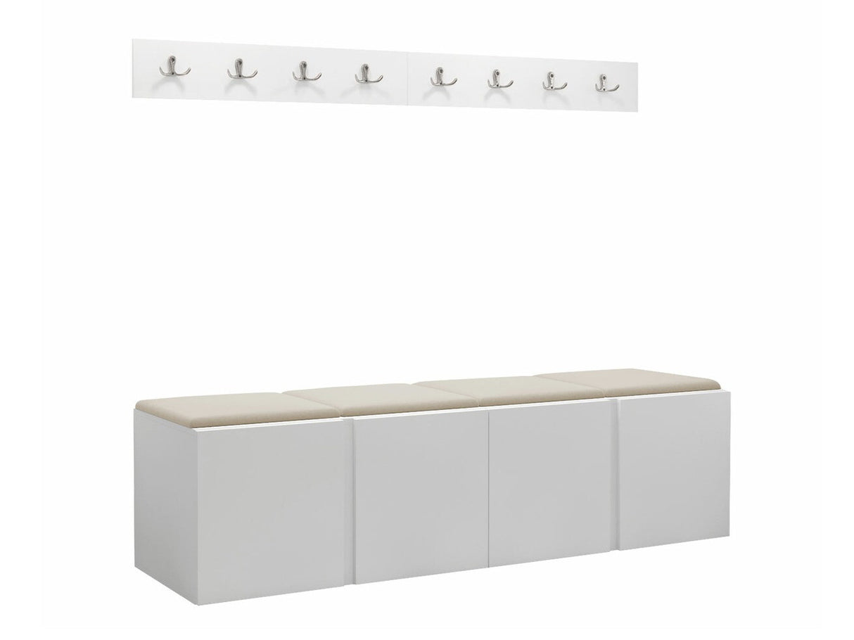 Előszoba garnitúra ORION VII (Tavasz VII), Keret színe: Fehér, Puha falpanel színe: Manila 02