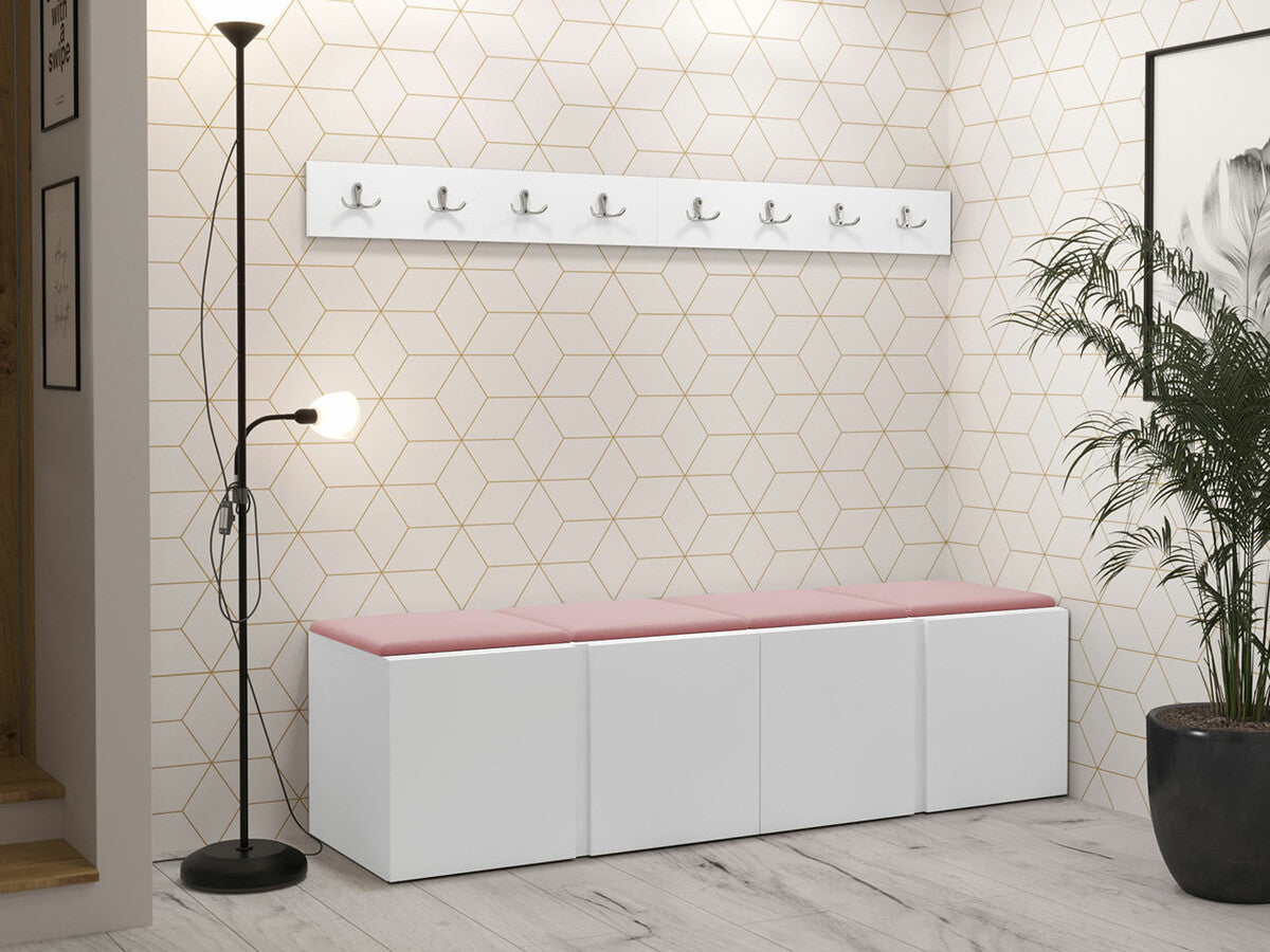 Előszoba garnitúra ORION VII (Tavasz VII), Keret színe: Fehér, Puha falpanel színe: Manila 09