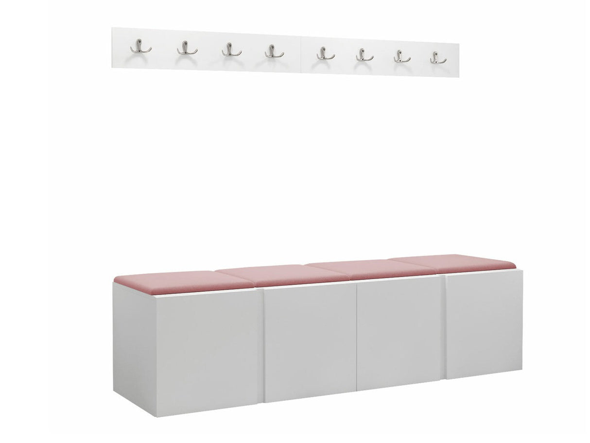 Előszoba garnitúra ORION VII (Tavasz VII), Keret színe: Fehér, Puha falpanel színe: Manila 09