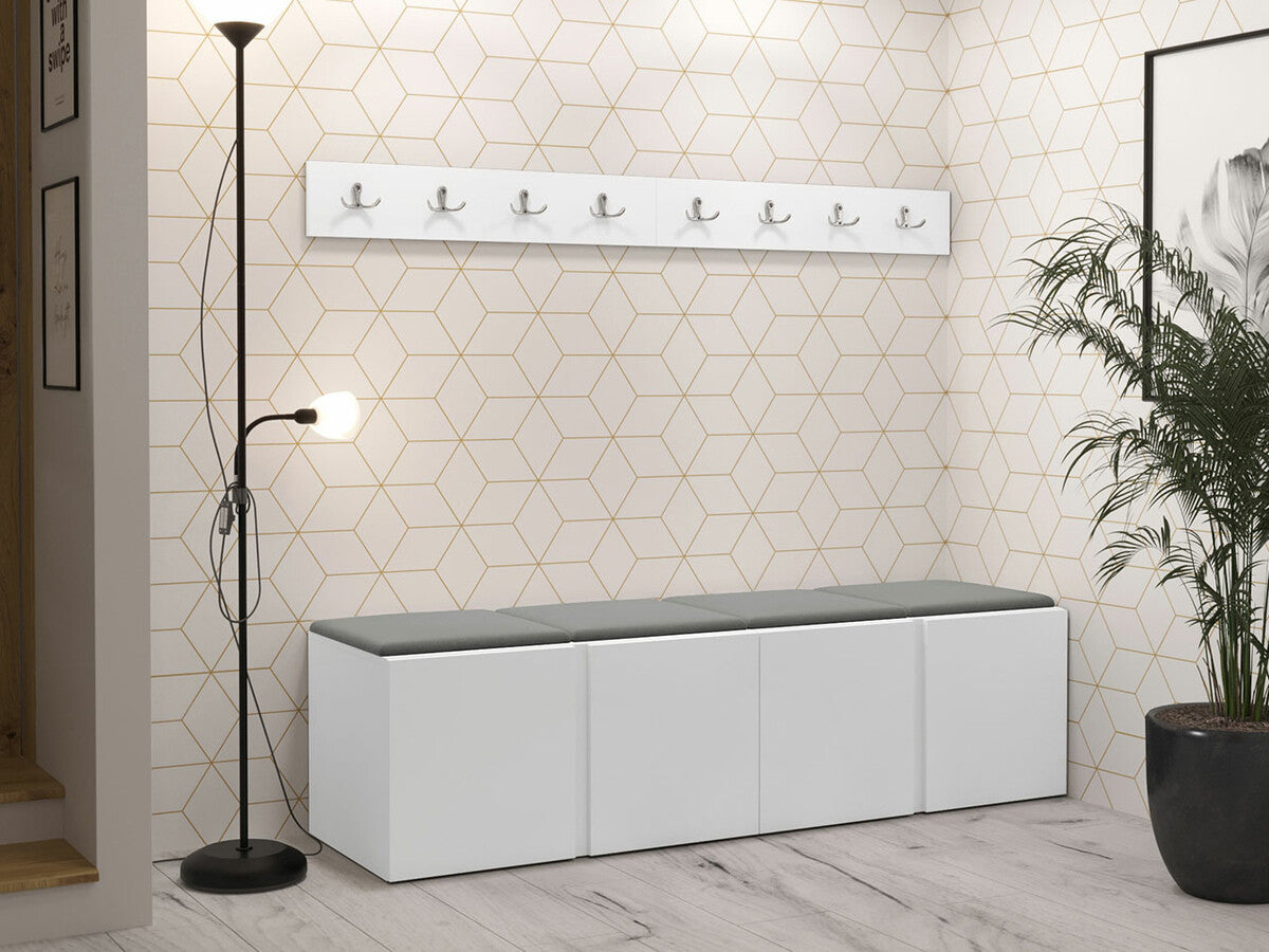 Előszoba garnitúra ORION VII (Tavasz VII), Keret színe: Fehér, Puha falpanel színe: Manila 16