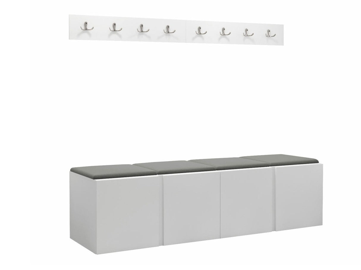 Előszoba garnitúra ORION VII (Tavasz VII), Keret színe: Fehér, Puha falpanel színe: Manila 16