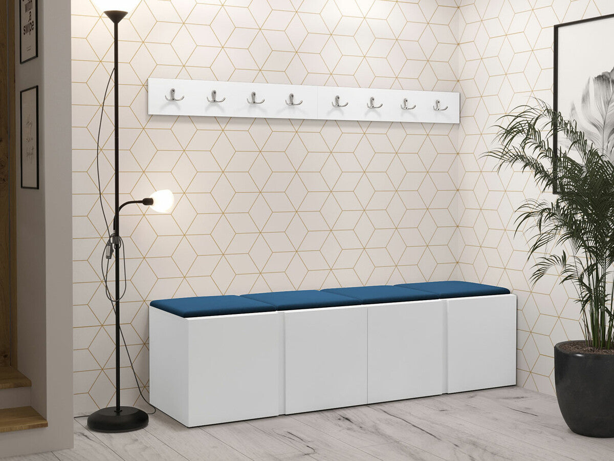 Előszoba garnitúra ORION VII (Tavasz VII), Keret színe: Fehér, Puha falpanel színe: Manila 26