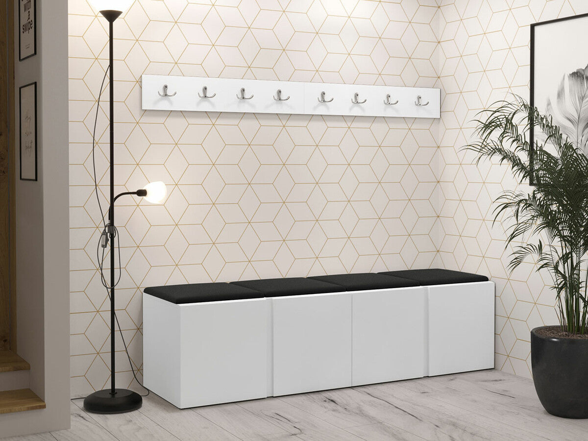 Előszoba garnitúra ORION VII (Tavasz VII), Keret színe: Fehér, Puha falpanel színe: Öko bőr Soft 011