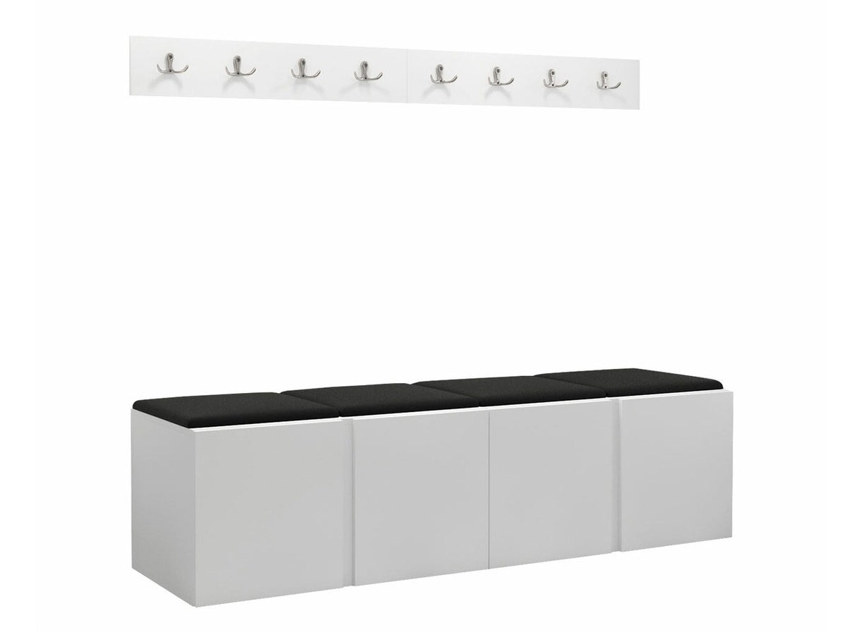 Előszoba garnitúra ORION VII (Tavasz VII), Keret színe: Fehér, Puha falpanel színe: Öko bőr Soft 011