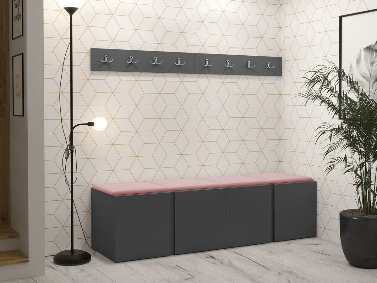 Előszoba garnitúra ORION VII (Tavasz VII), Keret színe: Grafit, Puha falpanel színe: Manila 09