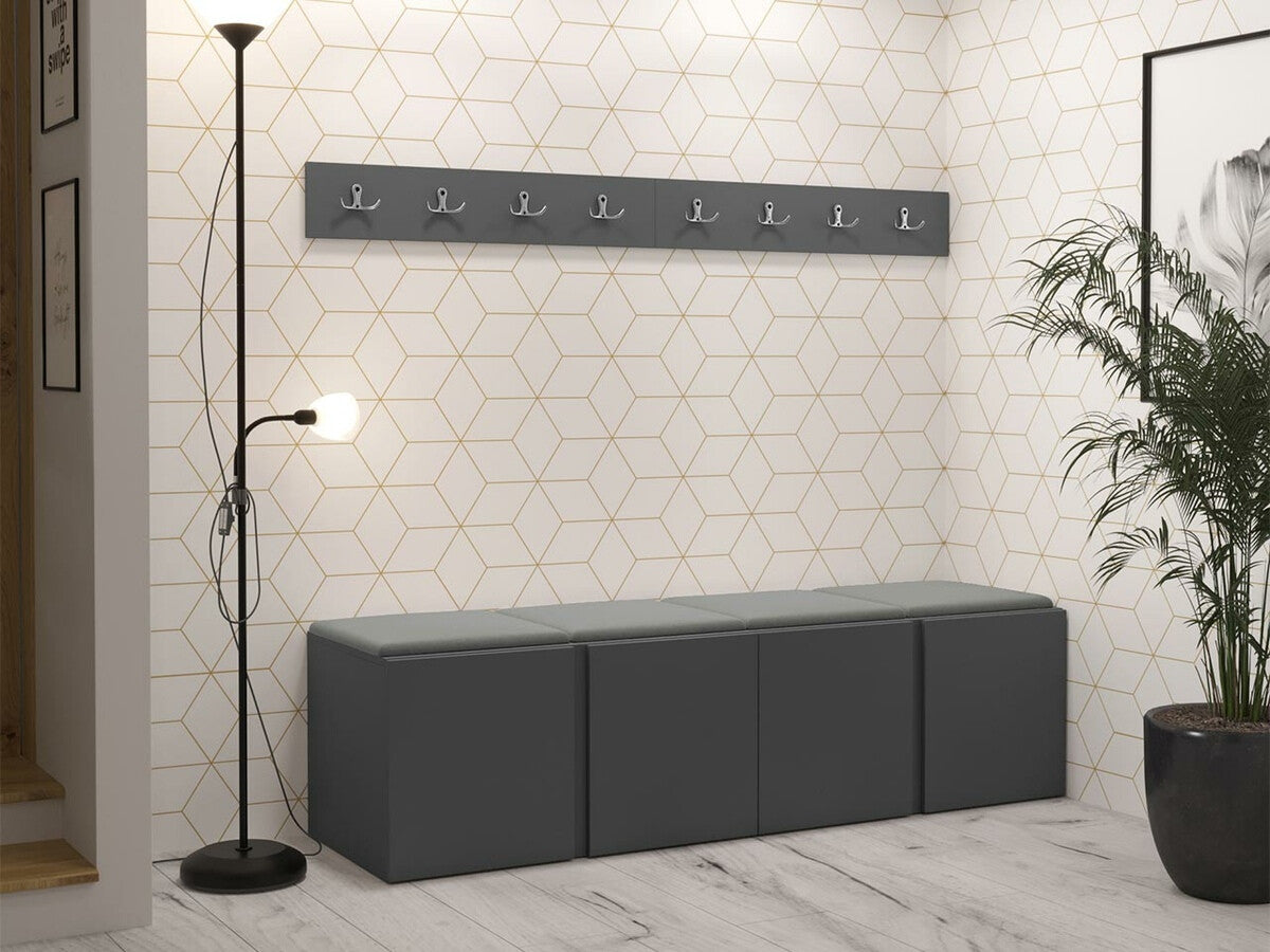 Előszoba garnitúra ORION VII (Tavasz VII), Keret színe: Grafit, Puha falpanel színe: Manila 16