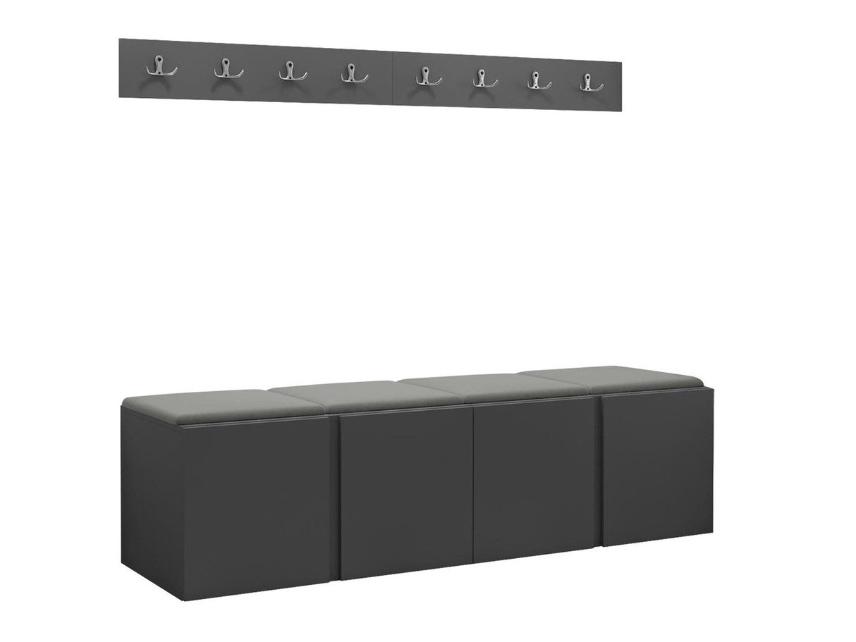 Előszoba garnitúra ORION VII (Tavasz VII), Keret színe: Grafit, Puha falpanel színe: Manila 16