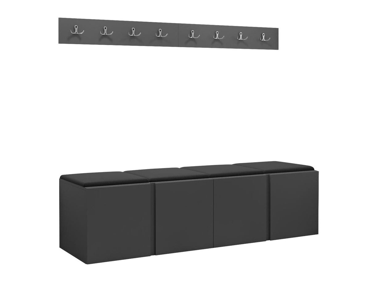 Előszoba garnitúra ORION VII (Tavasz VII), Keret színe: Grafit, Puha falpanel színe: Manila 18