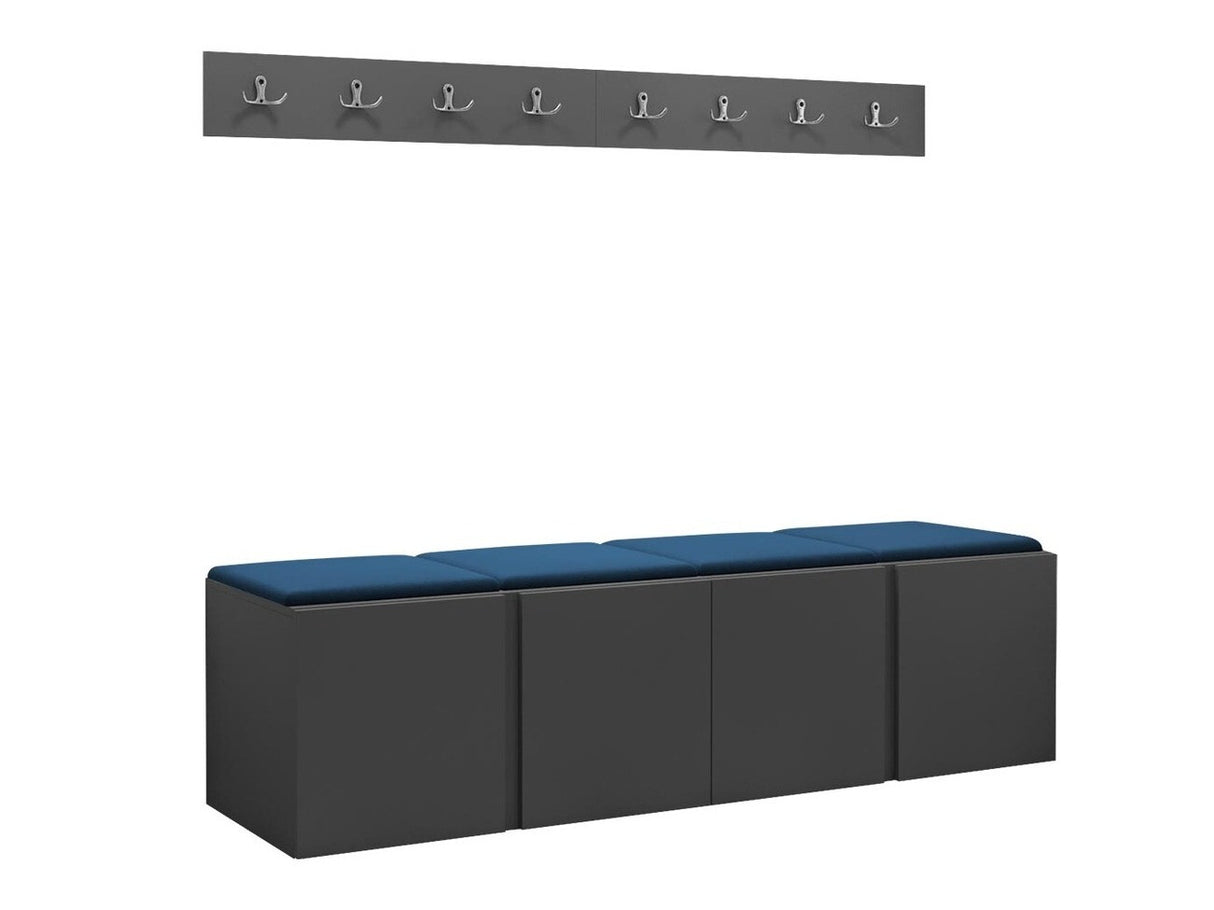 Előszoba garnitúra ORION VII (Tavasz VII), Keret színe: Grafit, Puha falpanel színe: Manila 26