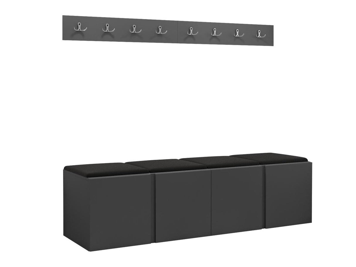 Előszoba garnitúra ORION VII (Tavasz VII), Keret színe: Grafit, Puha falpanel színe: Öko bőr Soft 011