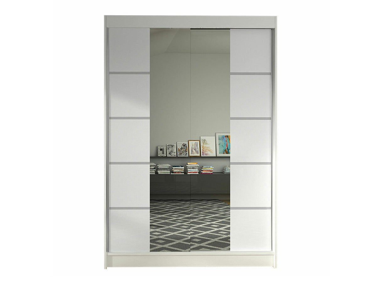 Gardróbszekrény Linem V (Parys V), Szín: Fehér, Led világítás: Nem