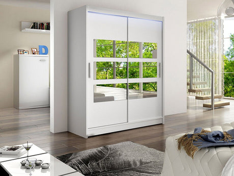 Gardróbszekrény Westa VII (Presto VII), Szín: Fehér, Led világítás: Igen