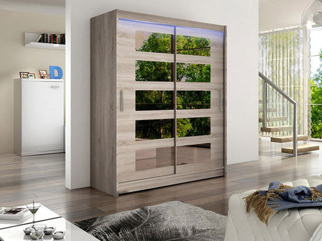 Gardróbszekrény Westa V (Presto), Szín: Triufel tölgy, Led világítás: Igen