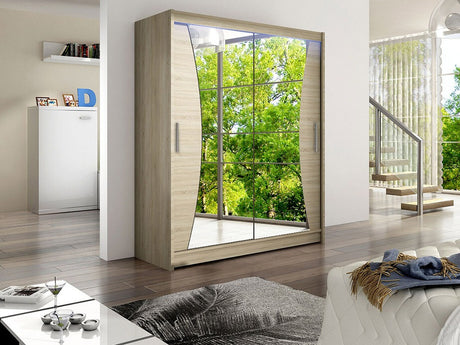 Gardróbszekrény Westa IX (Presto), Szín: Sonoma tölgy, Led világítás: Igen