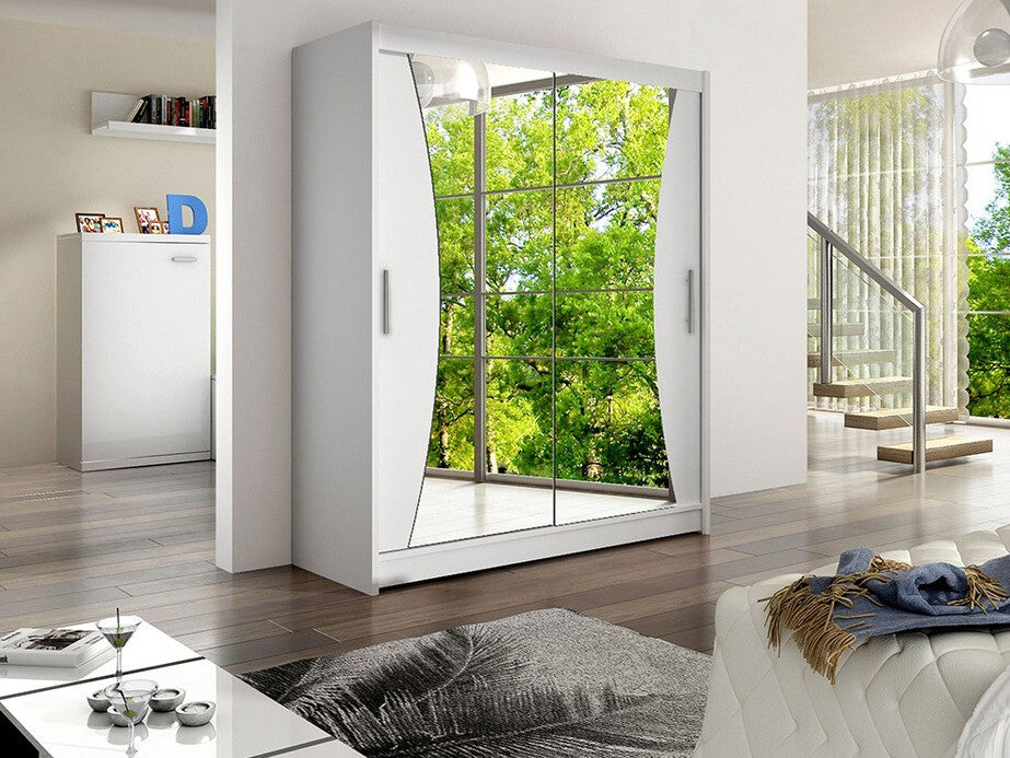 Gardróbszekrény Westa IX (Presto), Szín: Fehér, Led világítás: Nem