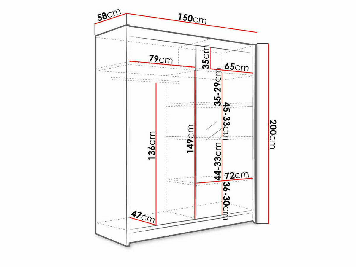 Gardróbszekrény Caminem I (Belgia I), Szín: Sonoma tölgy, Led világítás: Igen