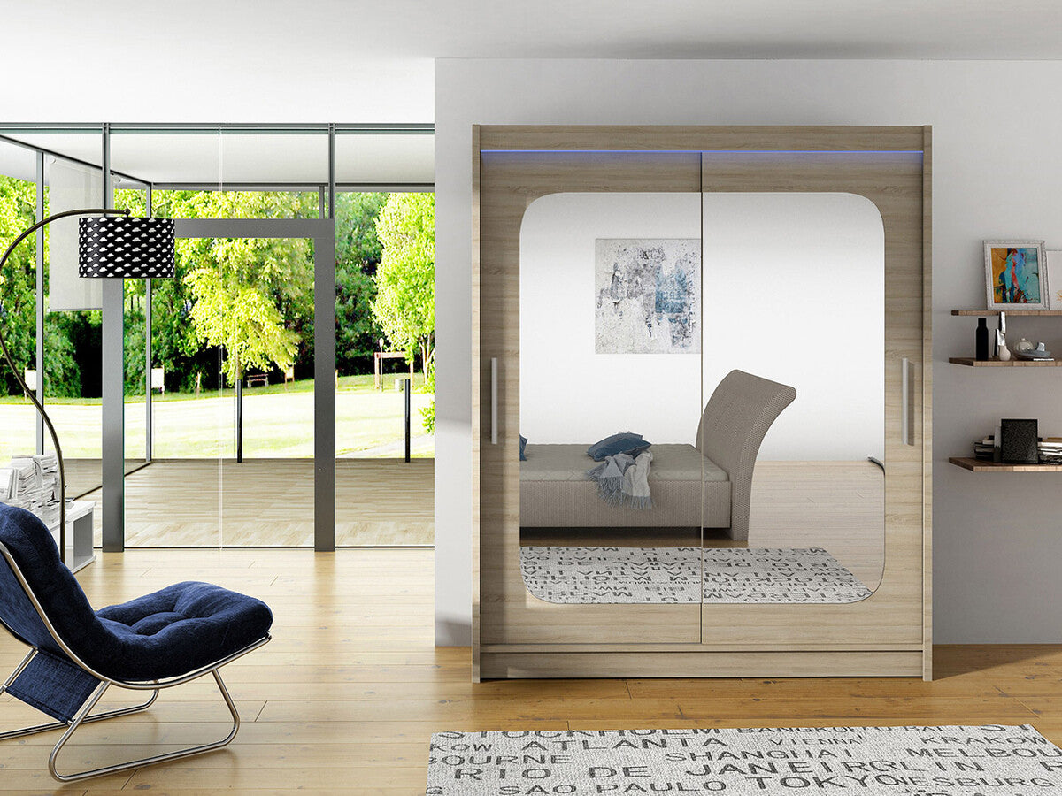 Gardróbszekrény Westa XII (Presto XII), Szín: Sonoma tölgy, Led világítás: Igen