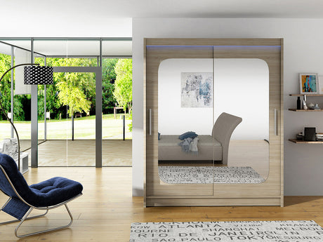 Gardróbszekrény Westa XII (Presto XII), Szín: Sonoma tölgy, Led világítás: Igen