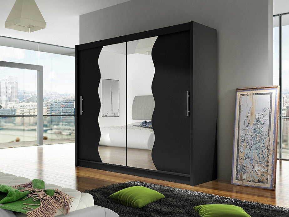 Gardróbszekrény Bega X (London), Szín: Fekete, Led világítás: Nem