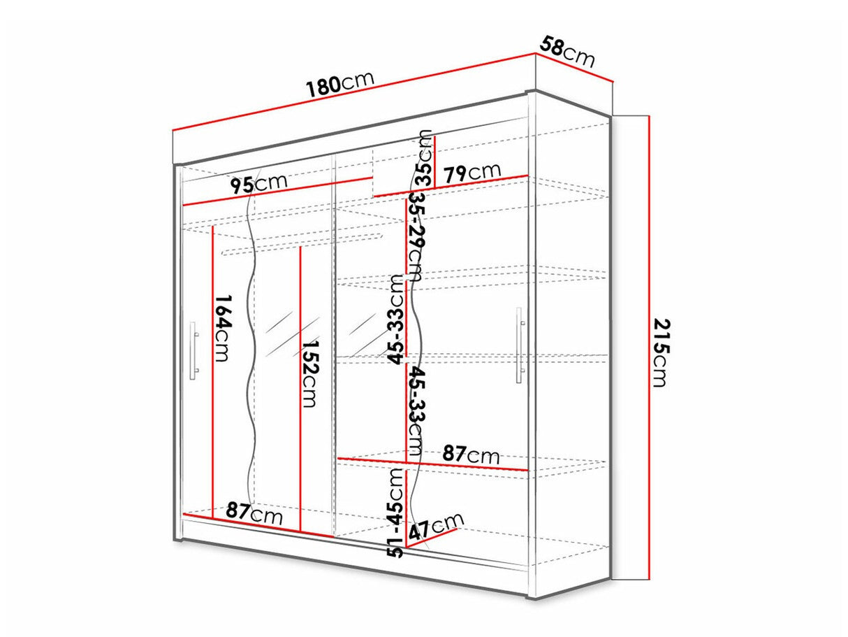 Gardróbszekrény Bega X (London), Szín: Fekete, Led világítás: Nem