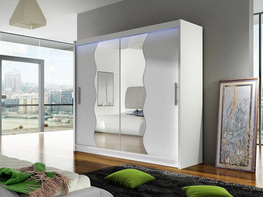 Gardróbszekrény Bega X (London), Szín: Fehér, Led világítás: Igen