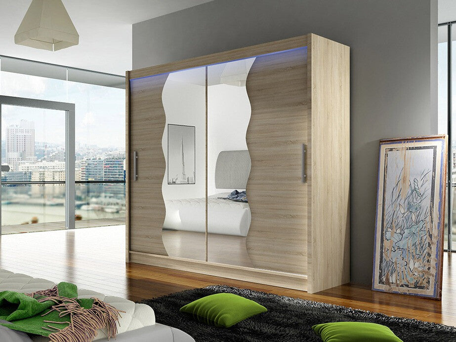 Gardróbszekrény Bega X (London), Szín: Sonoma tölgy, Led világítás: Igen