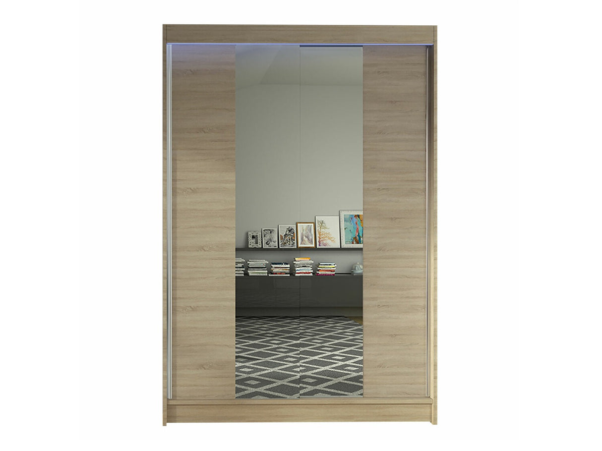 Gardróbszekrény Linem II (Parys II), Szín: Sonoma tölgy, Led világítás: Igen