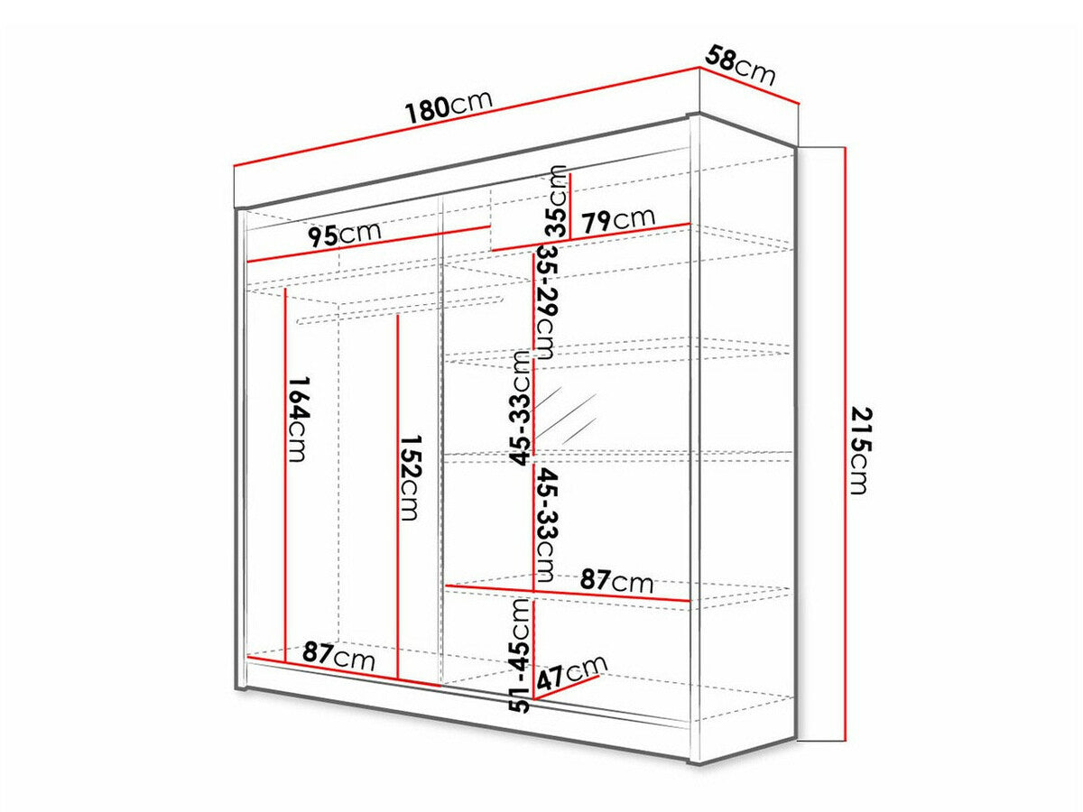 Gardróbszekrény Talin I (Bárasztalr I), Szín: Fehér + Sonoma tölgy, Led világítás: Nem