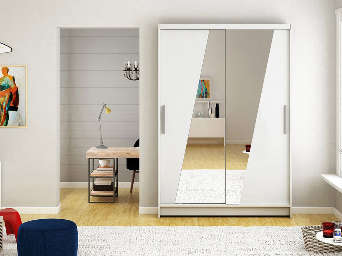 Gardróbszekrény Miami VIII (Aldo), Szín: Fehér, Led világítás: Nem