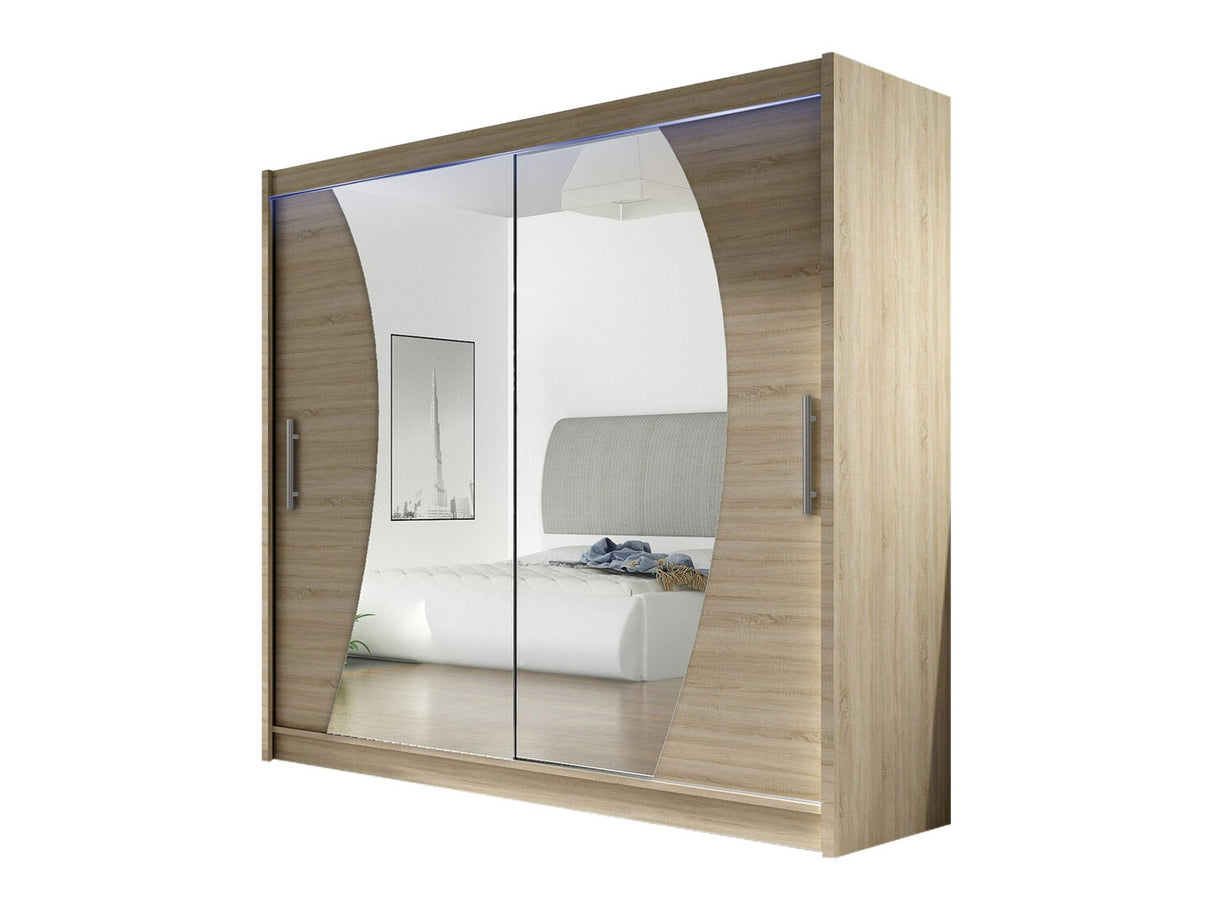 Gardróbszekrény Bega IX (London), Szín: Sonoma tölgy, Led világítás: Igen