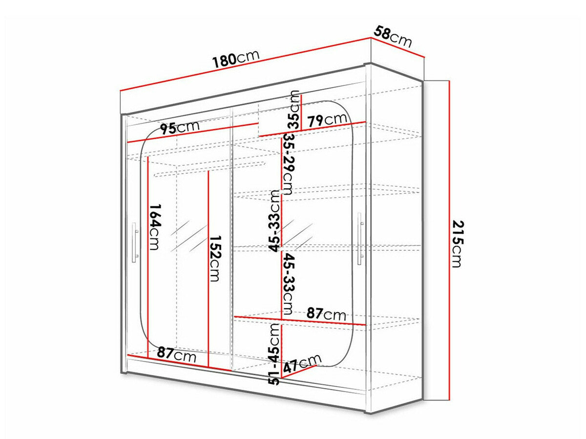 Gardróbszekrény Bega VIII (London), Szín: Sonoma tölgy, Led világítás: Nem