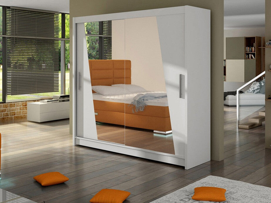 Gardróbszekrény Bega XIV (London), Szín: Fehér, Led világítás: Nem