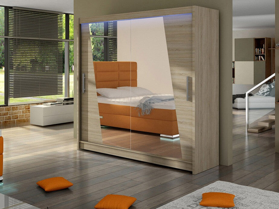 Gardróbszekrény Bega XIV (London), Szín: Sonoma tölgy, Led világítás: Igen