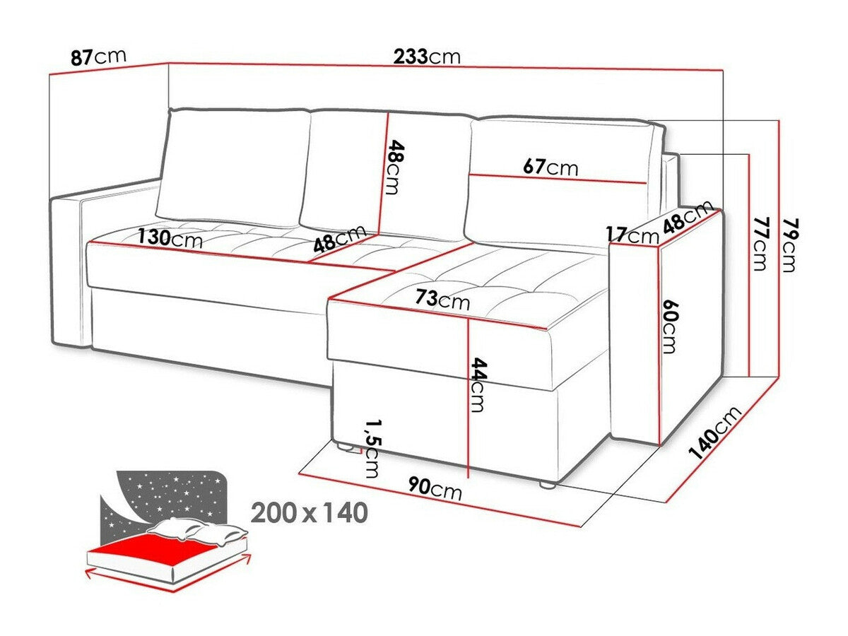 Sarokkanapé Calabrini (Bralani), Szín: Gomez 12 + Gomez 08