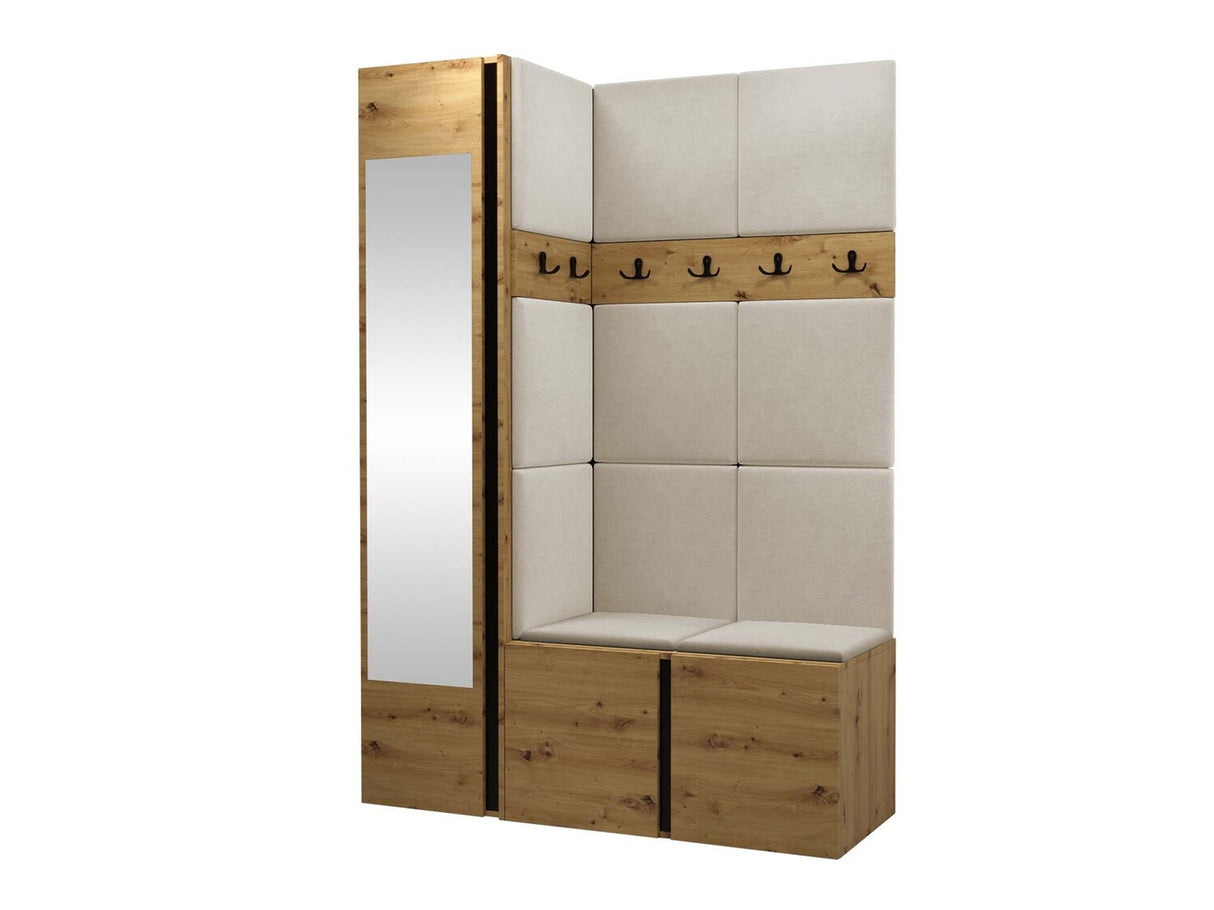 Előszoba garnitúra ORION X (Tavasz X), Keret színe: Artisan tölgy, Puha falpanel színe: Manila 02