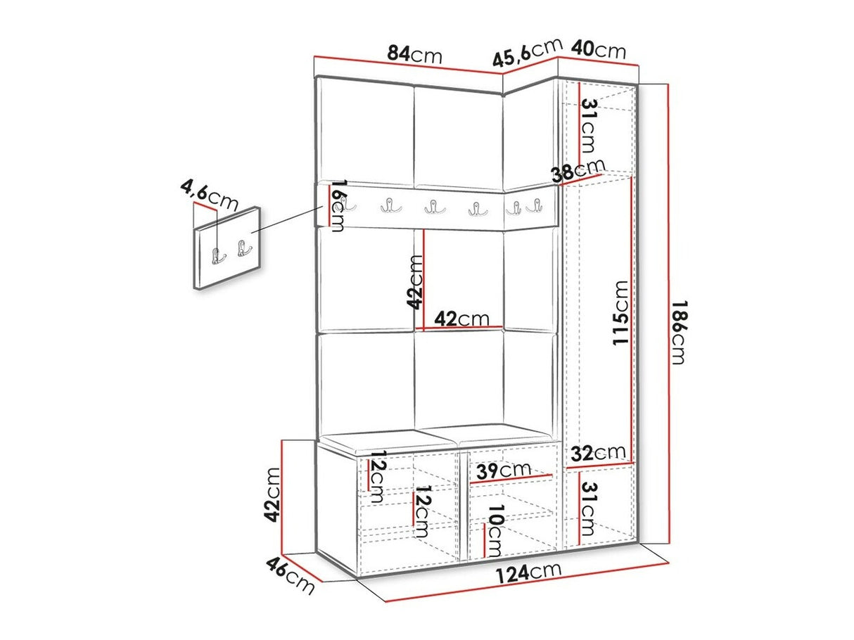 Előszoba garnitúra ORION X (Tavasz X), Keret színe: Artisan tölgy, Puha falpanel színe: Manila 02