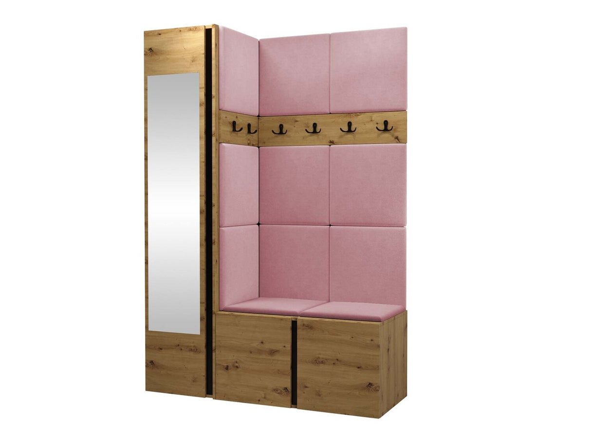 Előszoba garnitúra ORION X (Tavasz X), Keret színe: Artisan tölgy, Puha falpanel színe: Manila 09