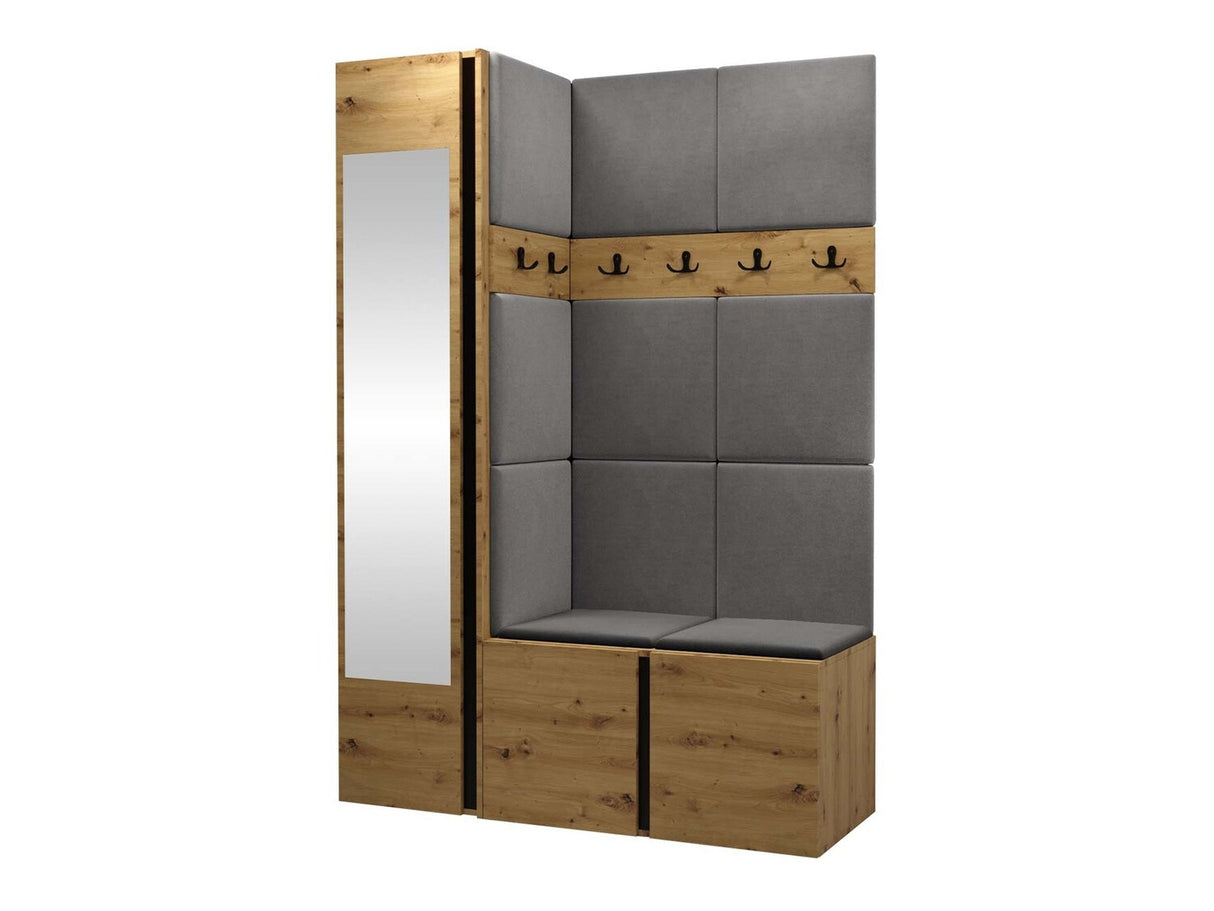 Előszoba garnitúra ORION X (Tavasz X), Keret színe: Artisan tölgy, Puha falpanel színe: Manila 16