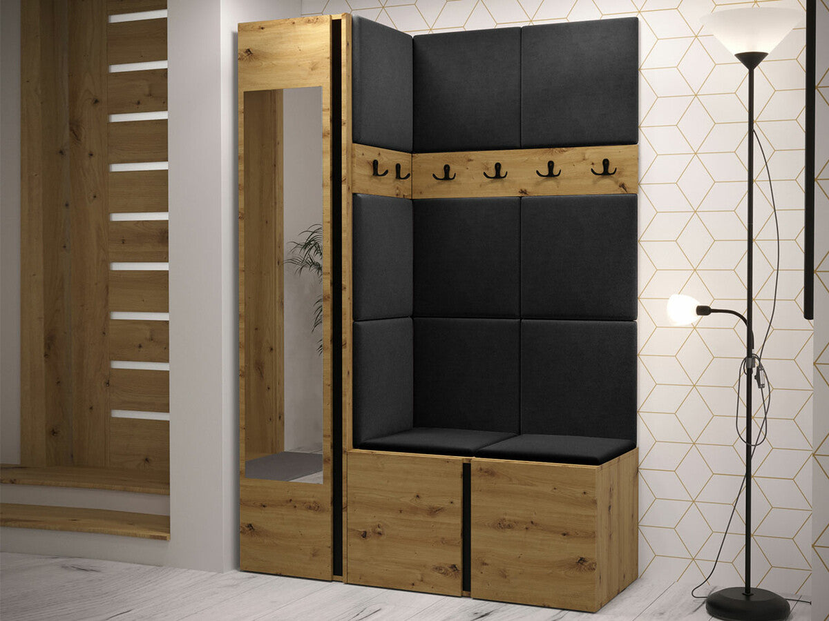 Előszoba garnitúra ORION X (Tavasz X), Keret színe: Artisan tölgy, Puha falpanel színe: Manila 18