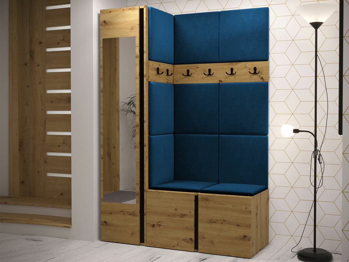 Előszoba garnitúra ORION X (Tavasz X), Keret színe: Artisan tölgy, Puha falpanel színe: Manila 26