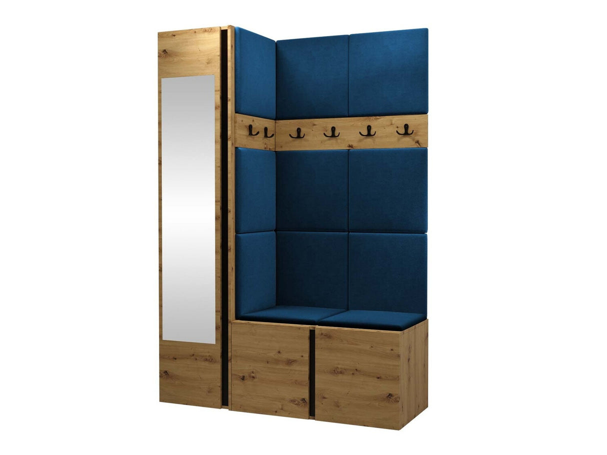 Előszoba garnitúra ORION X (Tavasz X), Keret színe: Artisan tölgy, Puha falpanel színe: Manila 26