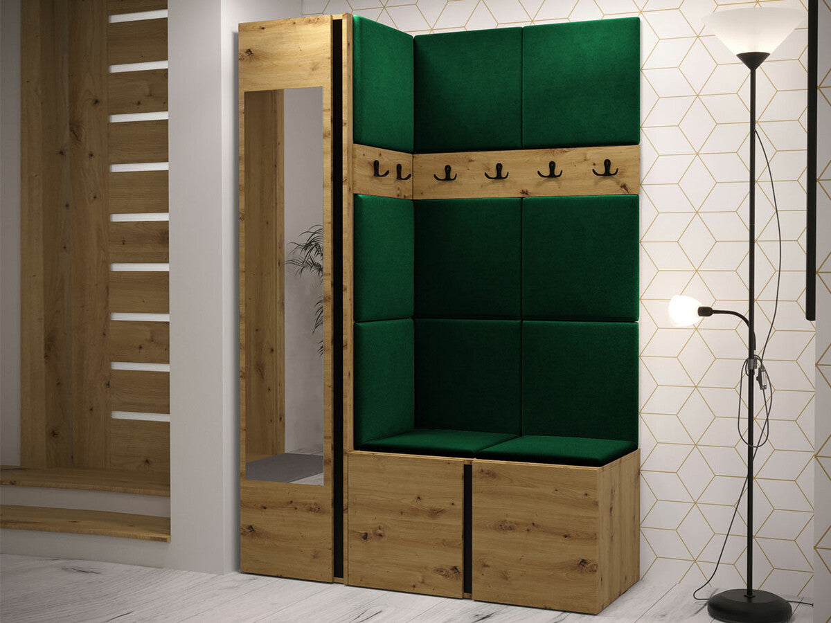 Előszoba garnitúra ORION X (Tavasz X), Keret színe: Artisan tölgy, Puha falpanel színe: Manila 35