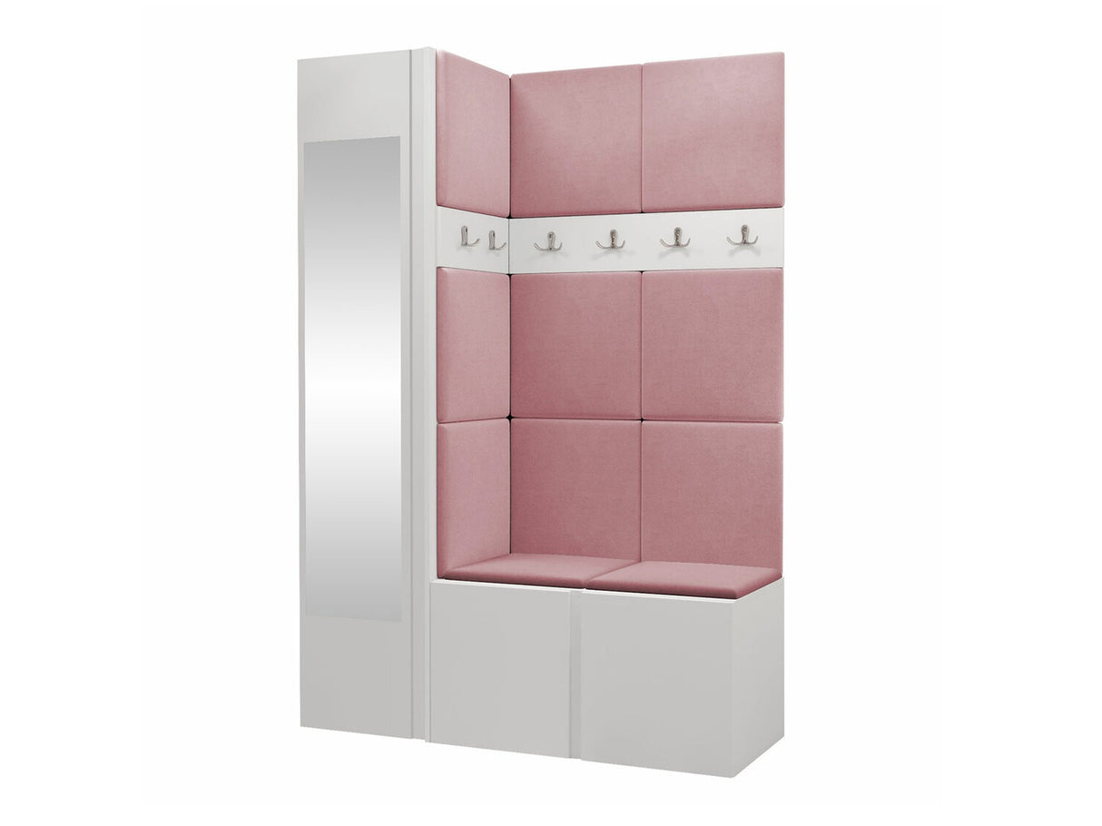 Előszoba garnitúra ORION X (Tavasz X), Keret színe: Fehér, Puha falpanel színe: Manila 09