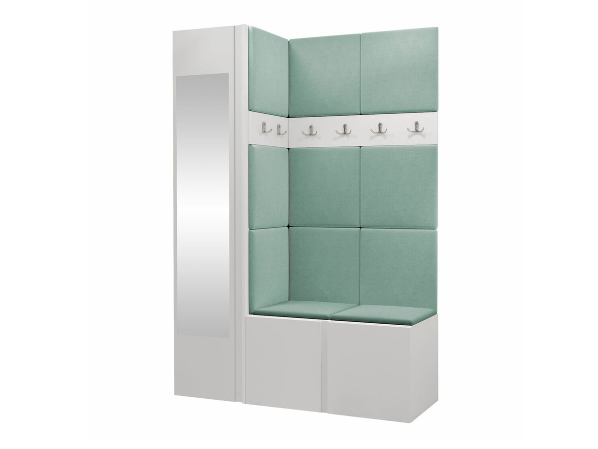 Előszoba garnitúra ORION X (Tavasz X), Keret színe: Fehér, Puha falpanel színe: Manila 11