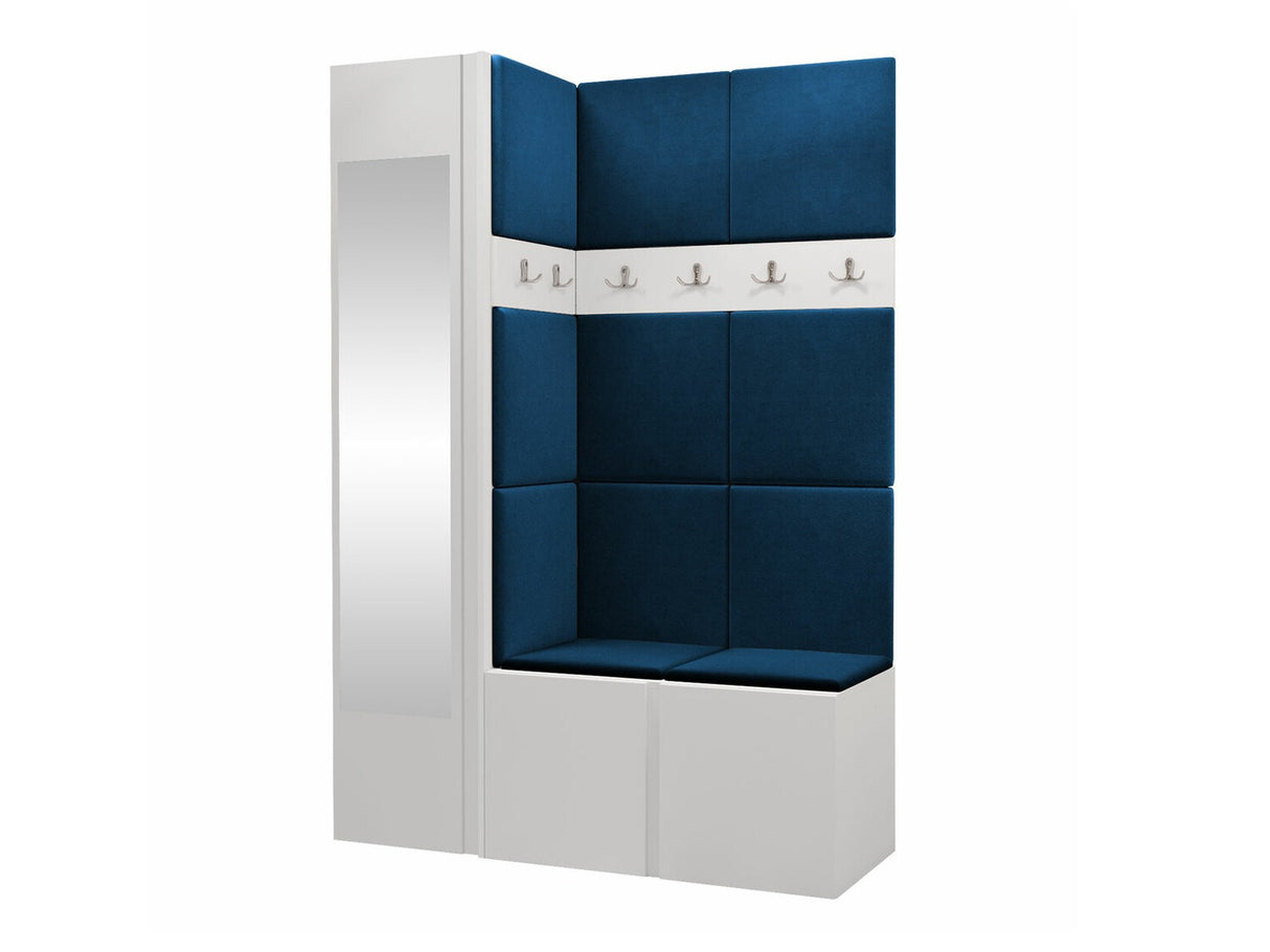 Előszoba garnitúra ORION X (TavaszX), Keret színe: Fehér, Puha falpanel színe: Manila 26