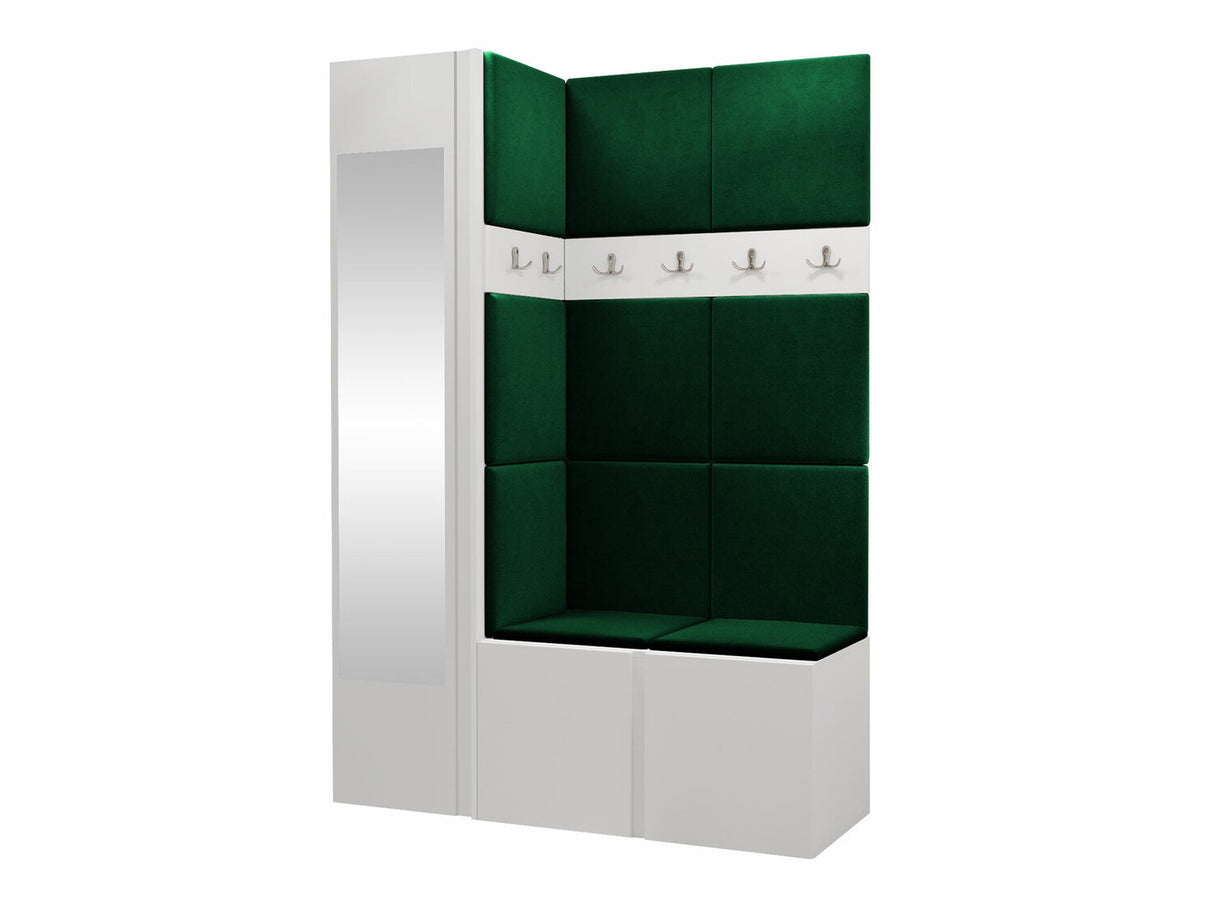 Előszoba garnitúra ORION X (Tavasz X), Keret színe: Fehér, Puha falpanel színe: Manila 35