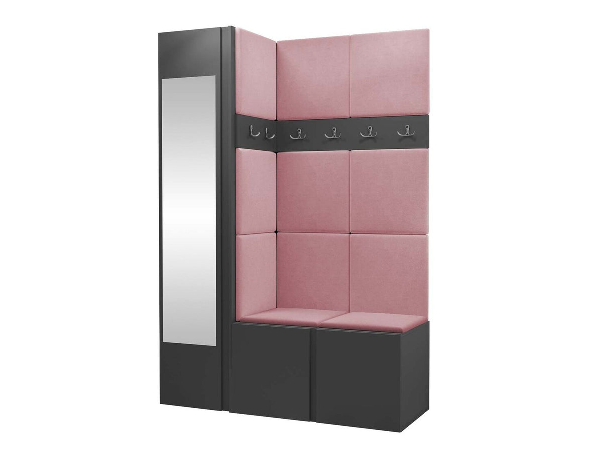 Előszoba garnitúra ORION X (Tavasz X), Keret színe: Grafit, Puha falpanel színe: Manila 09