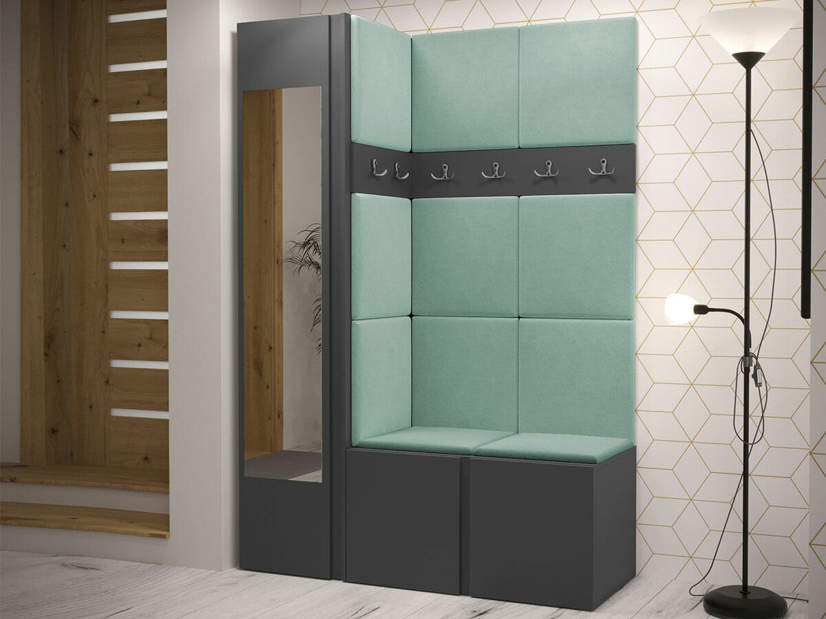 Előszoba garnitúra ORION X (Tavasz X), Keret színe: Grafit, Puha falpanel színe: Manila 11