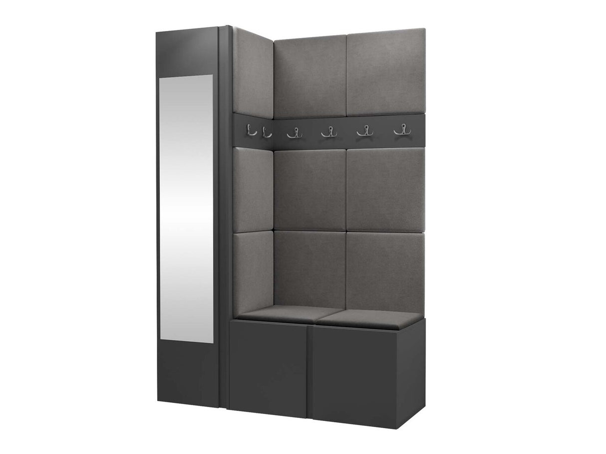 Előszoba garnitúra ORION X (Tavasz X), Keret színe: Grafit, Puha falpanel színe: Manila 16
