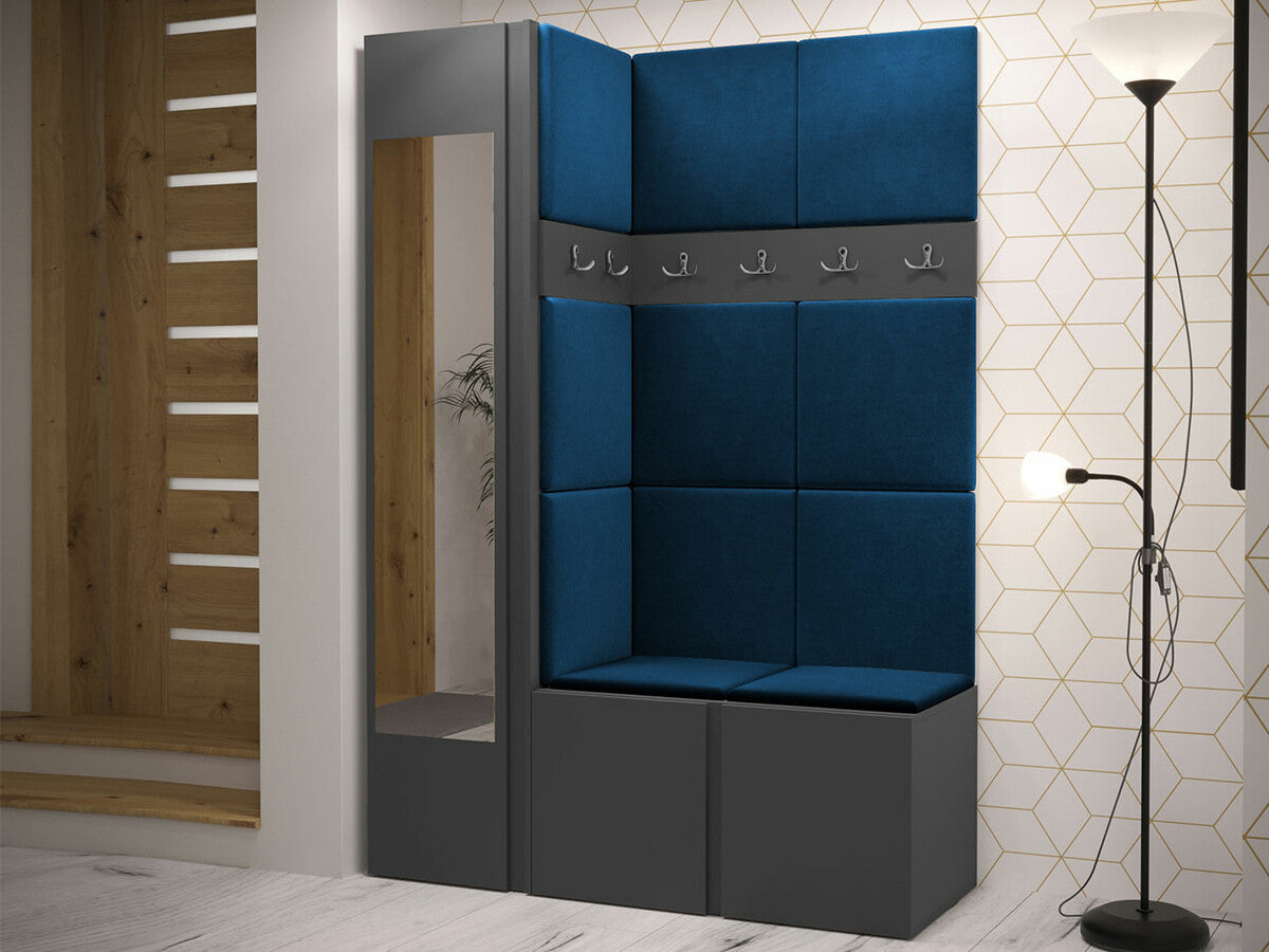 Előszoba garnitúra ORION X (Tavasz X), Keret színe: Grafit, Puha falpanel színe: Manila 26